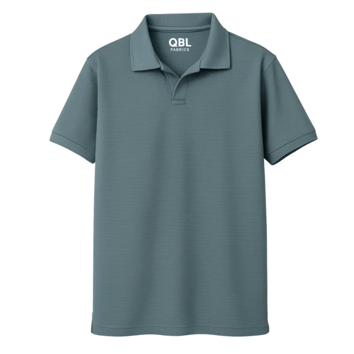 QBL Fabrics Muted Teal Old Money Shirt Front