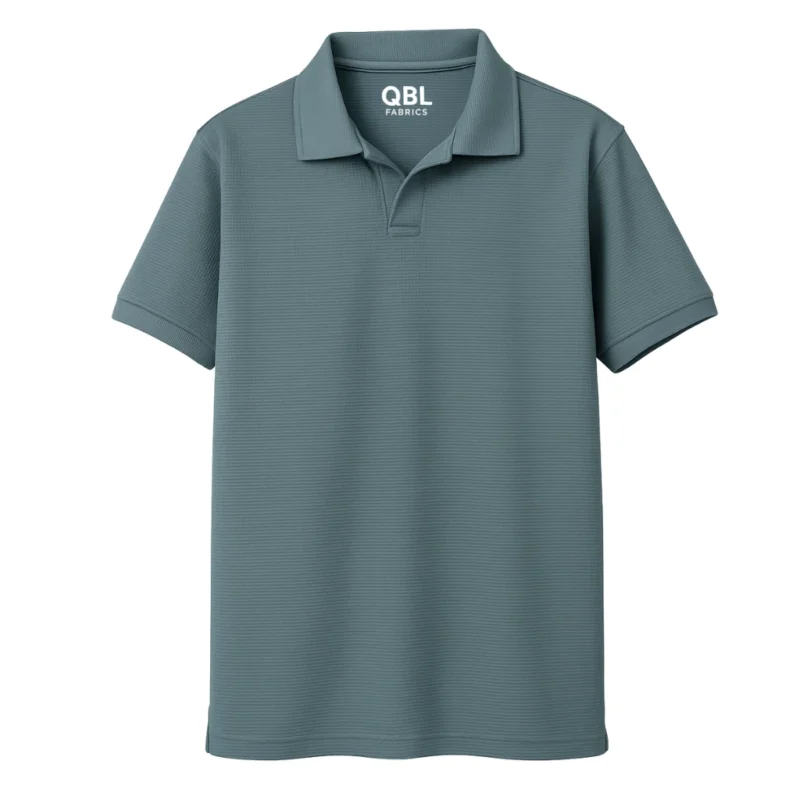 QBL Fabrics Muted Teal Old Money Shirt Front